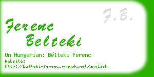 ferenc belteki business card