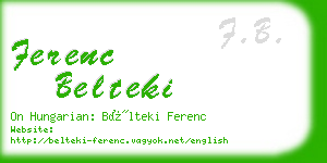 ferenc belteki business card